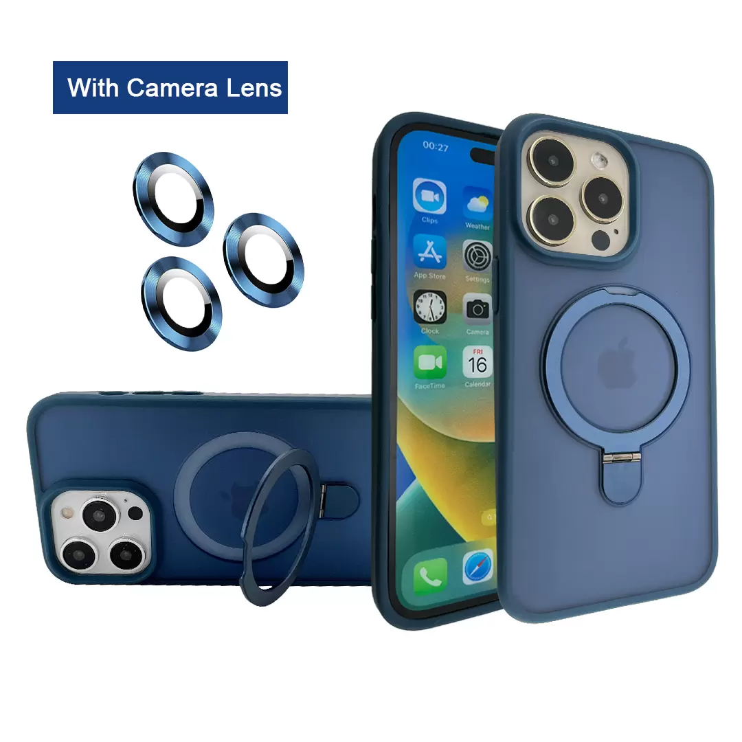 iPhone 15 Plus/iPhone 14 Plus MagSafe Cam Smoke Kickstand Dark Blue